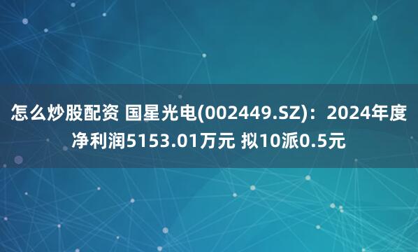 怎么炒股配资 国星光电(002449.SZ)：2024年度净利润5153.01万元 拟10派0.5元