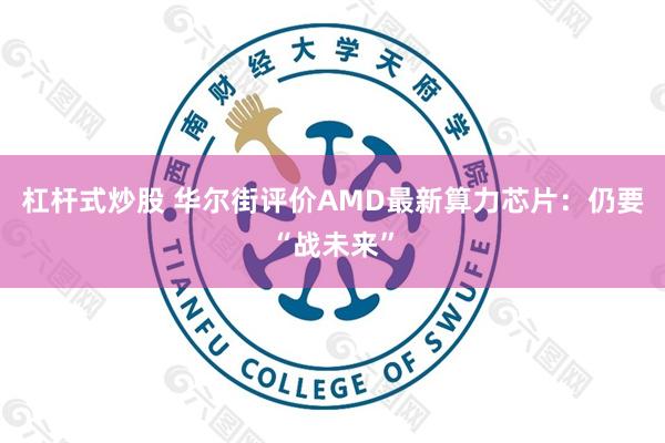 杠杆式炒股 华尔街评价AMD最新算力芯片：仍要“战未来”