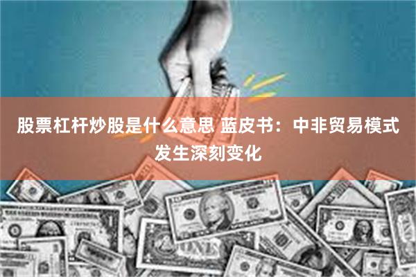 股票杠杆炒股是什么意思 蓝皮书：中非贸易模式发生深刻变化